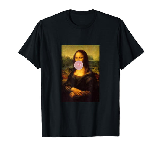 Mona Lisa with Chewing Gum T-Shirt Funny Mona Lisa Parody T-Shirt