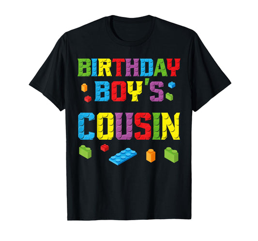 Master Builder Birthday Boy's Cousin Building Bricks Blocks T-Shirt