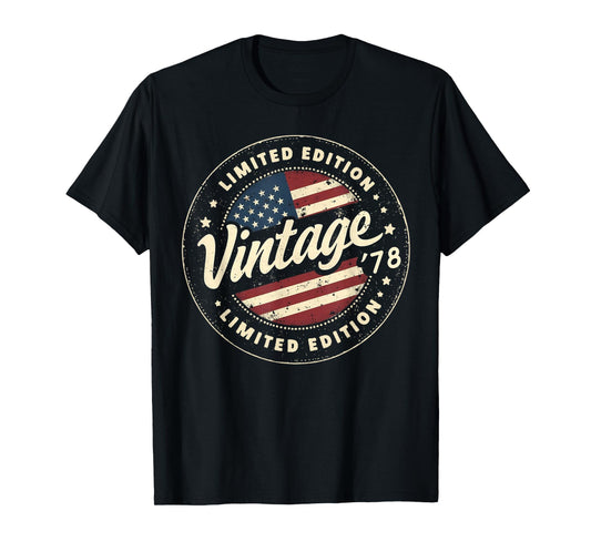 Vintage 47th birthday men Born 1978 47 years old Bday mens T-Shirt