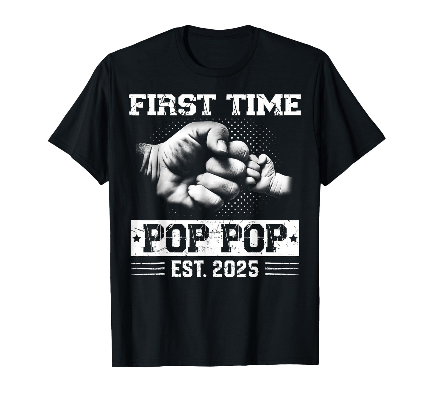 First Time Pop Pop Est 2025 Pregnancy Announcement Grandpa T-Shirt