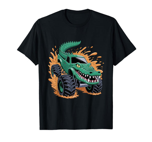 Crocodile Monster Truck Alligator Birthday Party Toddler Boy T-Shirt