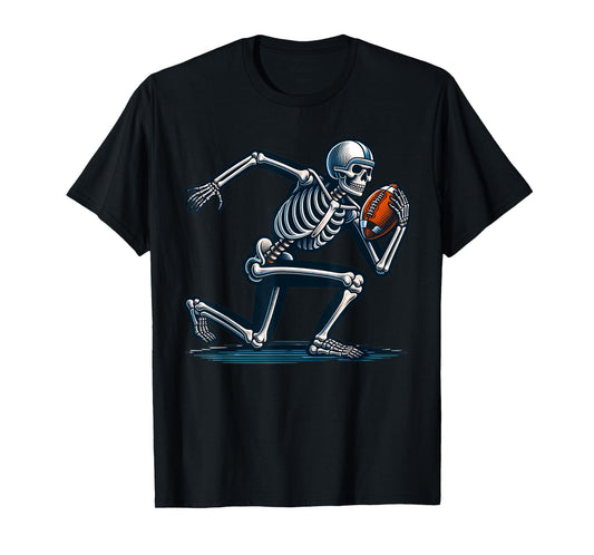 American Football Skeleton Boys Men Football Fan Halloween T-Shirt
