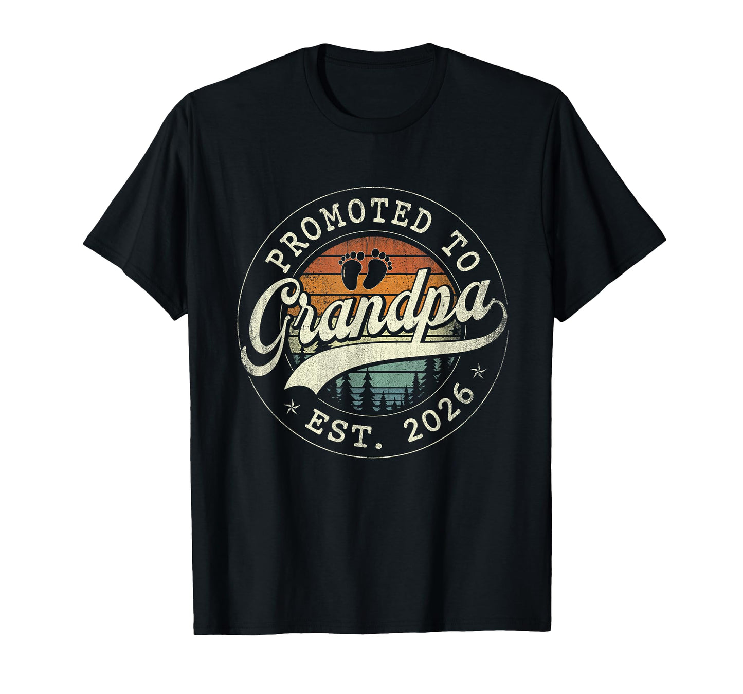 Promoted to Grandpa Est 2026 Grandparents Baby Announcement T-Shirt
