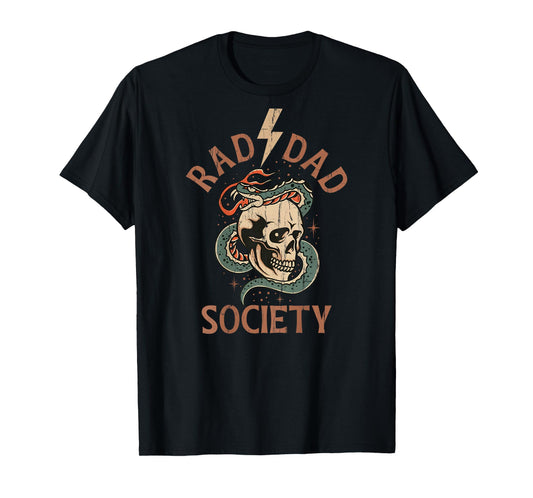 Rad Dad Society, Cool Dad Club, Dad Life - On Back T-Shirt