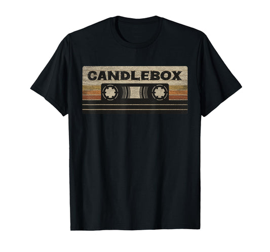 Circle Retro Faded Candles Box 90s Cassette Rock Vintage T-Shirt