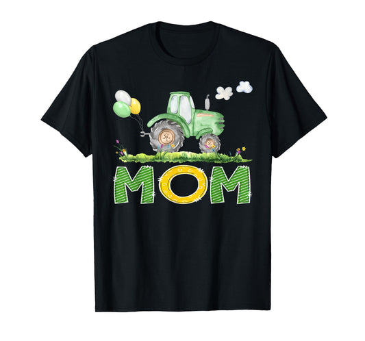 Funny Mom Birthday Boy Tractor Farm Truck Matching T-Shirt
