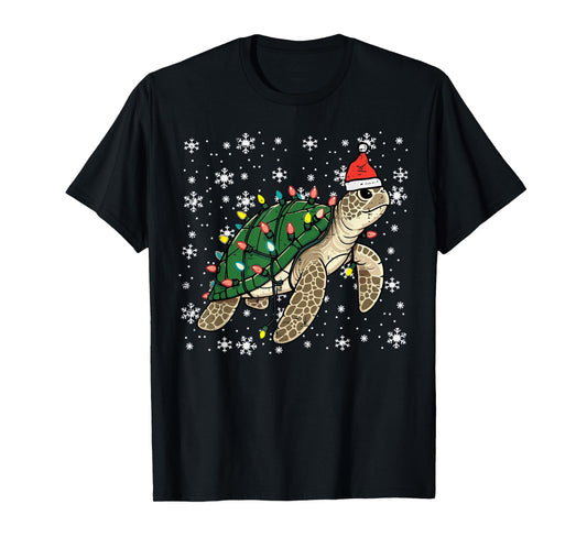 Christmas Sea Turtle Santa Xmas Men Women Boys Girls Kids T-Shirt