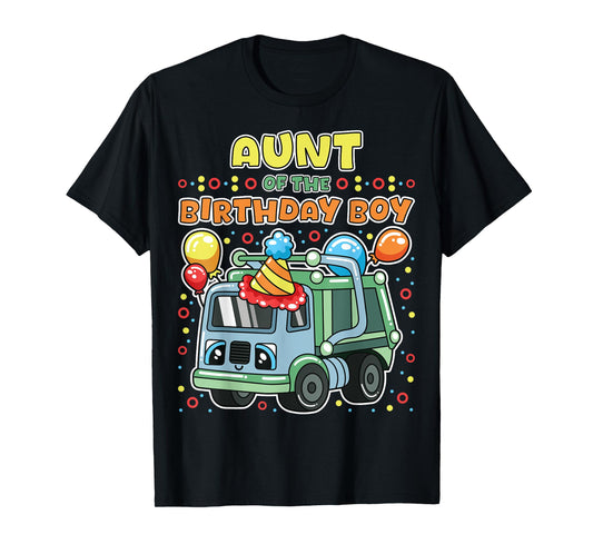 Aunt of the Birthday Boy Recycling Trash Eco Family Party T-Shirt