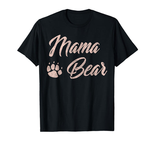 Mama Bear Cute Mothers Day Gift for Mom Paw Pink T-Shirt
