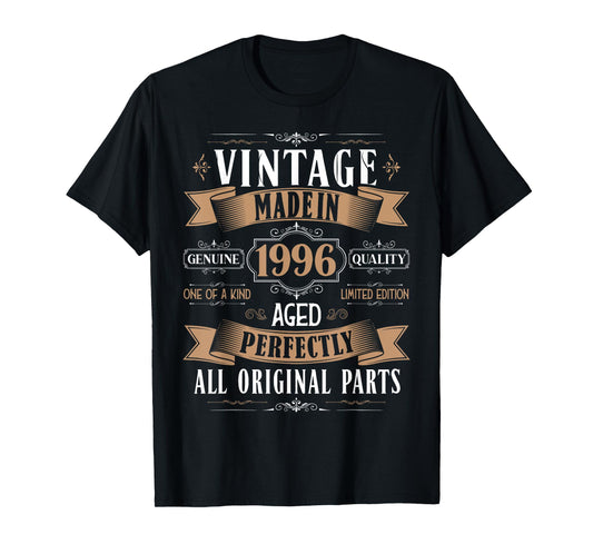 Vintage 29th birthday men Born 1996 29 years old Bday mens T-Shirt