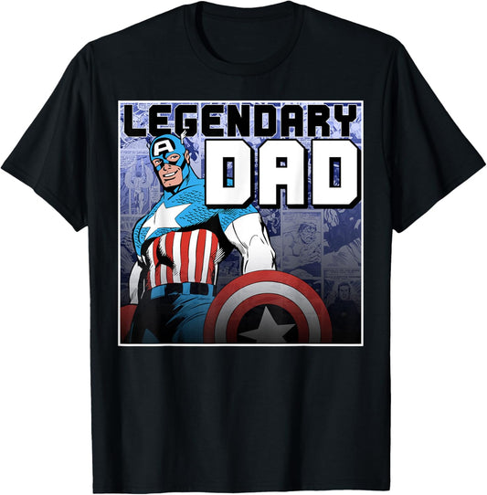 Marvel Comics Father's Day Captain America Legendary Dad T-Shirt