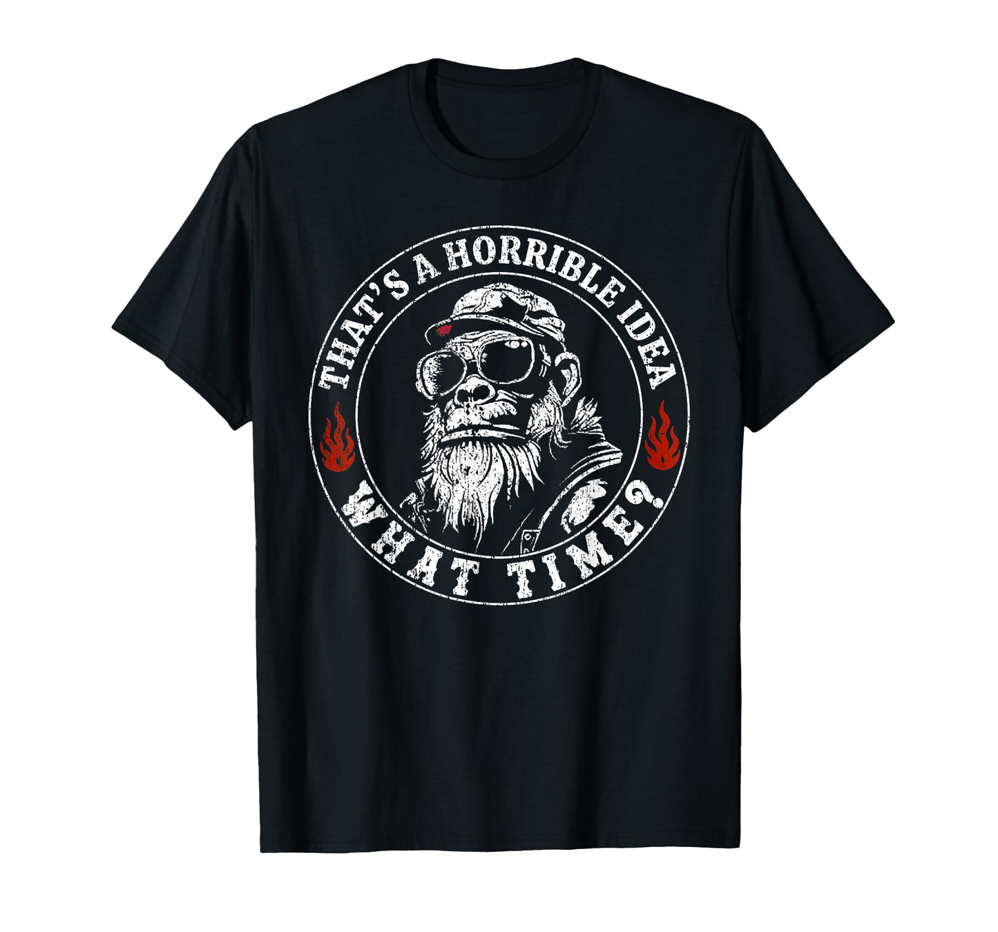 Retro That's A Horrible Idea What Time Monkey Men T-Shirt