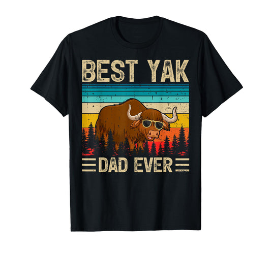 Yak Vintage Funny Best Yak Dad Ever Father's Day T-Shirt