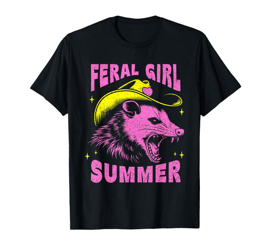 Feral Girl Summer Opossum Vintage T-Shirt