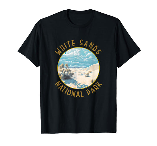 White Sands National Park Illustration Distressed Circle T-Shirt