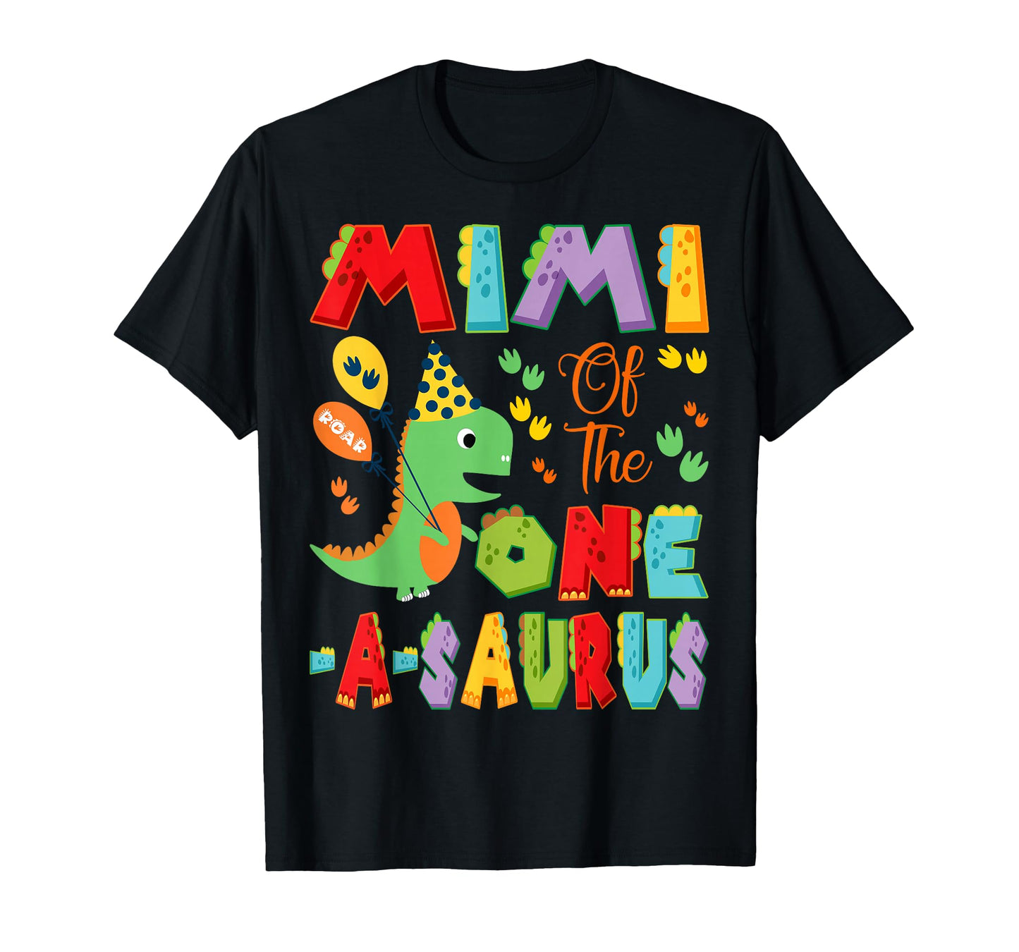 Mimi Of The One-A-Saurus 1St Birthday Boy Dinosaur T-Shirt