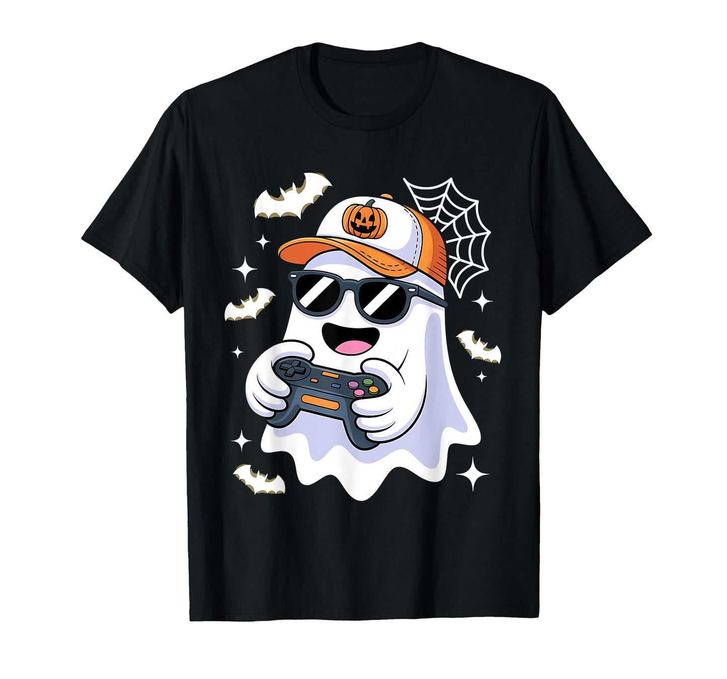 Halloween Ghost Gamer Scary Costume Gaming Men Boys Kids T-Shirt