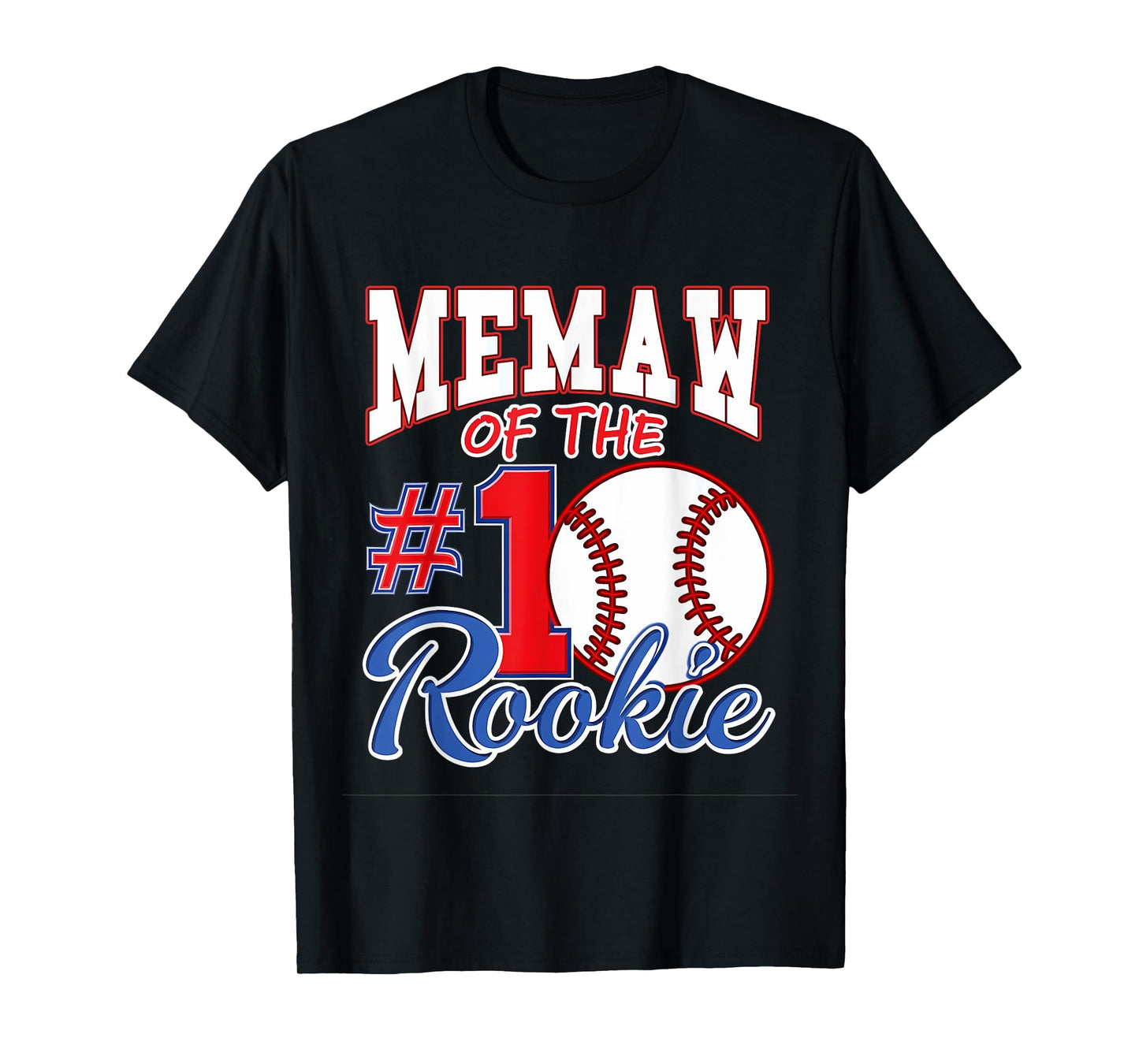Retro Grandma Memaw Of The Number 1 Rookie Baseball T-Shirt