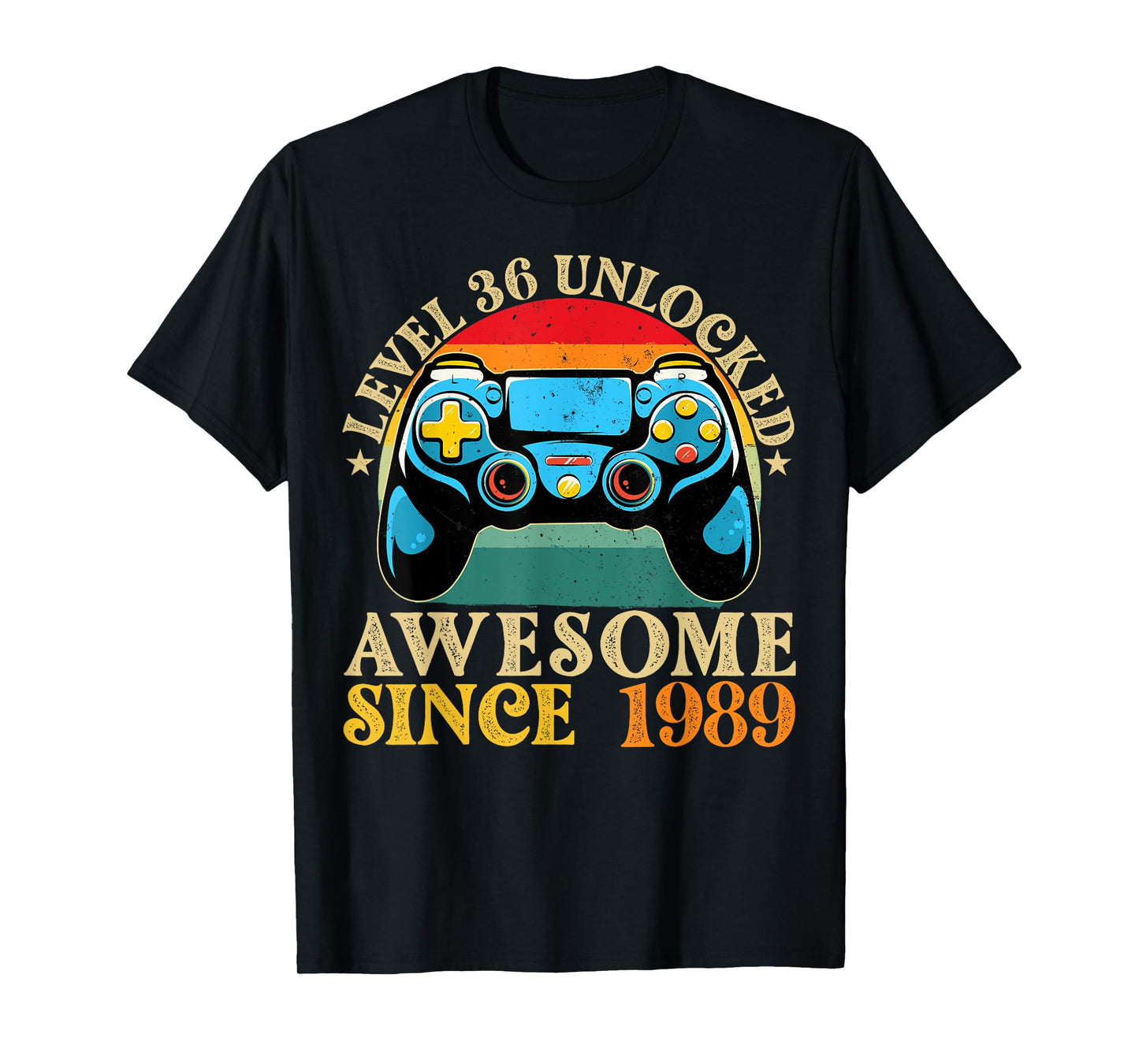 Level 36 Unlocked Awesome Since 1989 36th Birthday Gamer T-Shirt