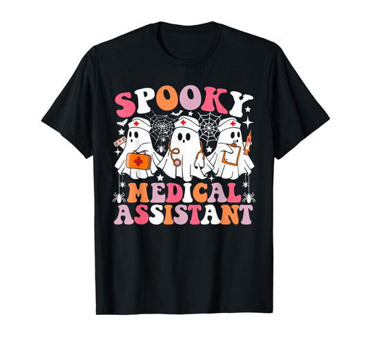 Spooky Medical Assistant Funny Ghost Halloween Costume T-Shirt