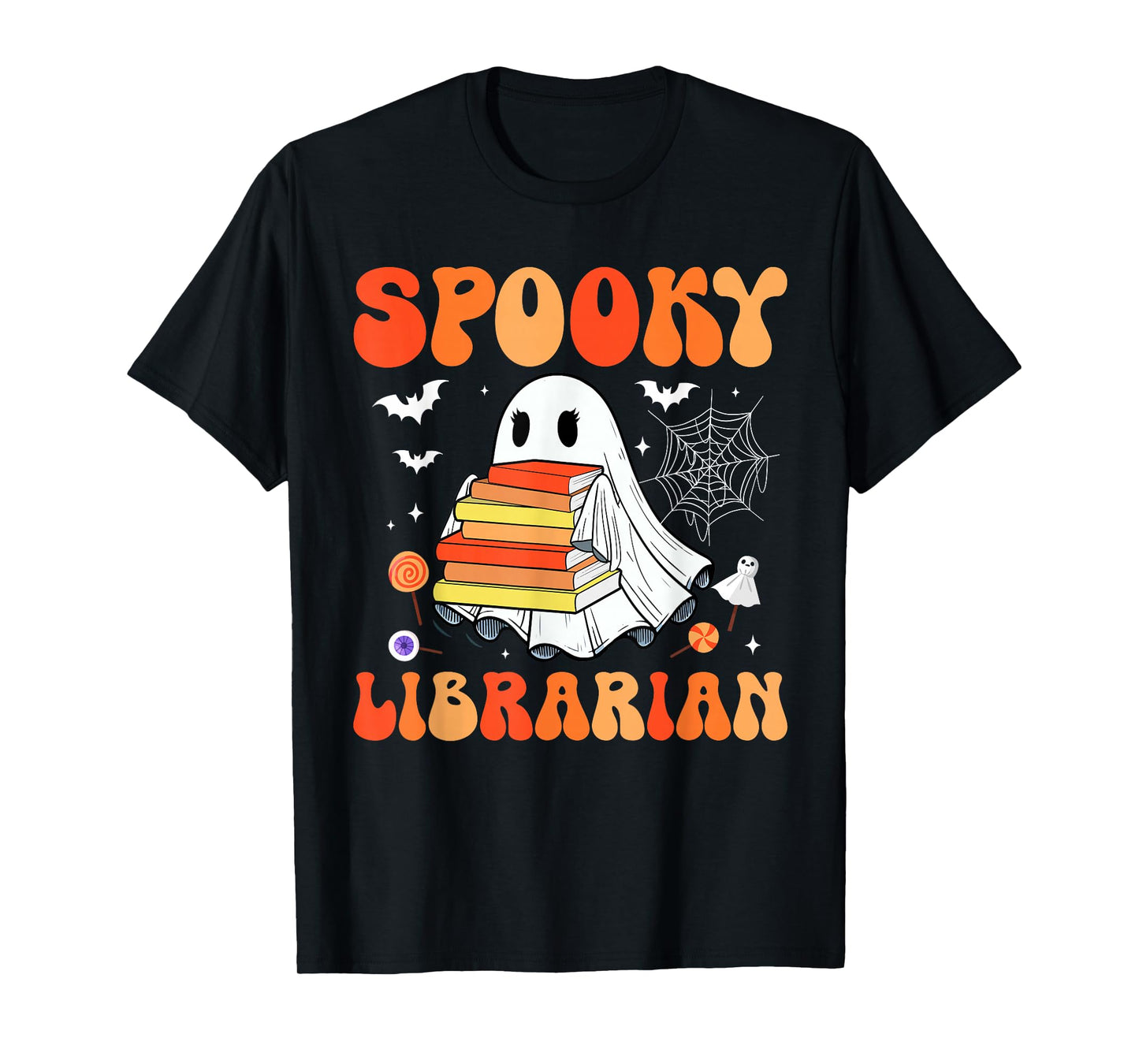 Spooky Librarian Halloween Cosplay Boo Ghost Funny Job Team T-Shirt