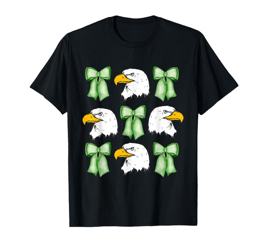 Coquette Green bows Eagle animal,Coquette with Eagle head T-Shirt