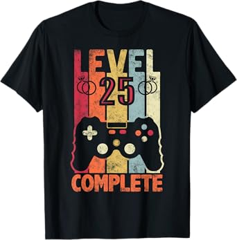 Level 25 Complete retro Vintage 25th Wedding Anniversary T-Shirt