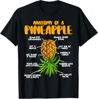 Anatomy Of Pineapple T-shirt Swinger Upside Down Pineapple T-Shirt