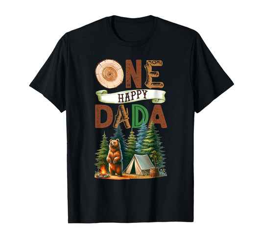 One Happy Dada Camper First Birthday Camping Bear Mother T-Shirt