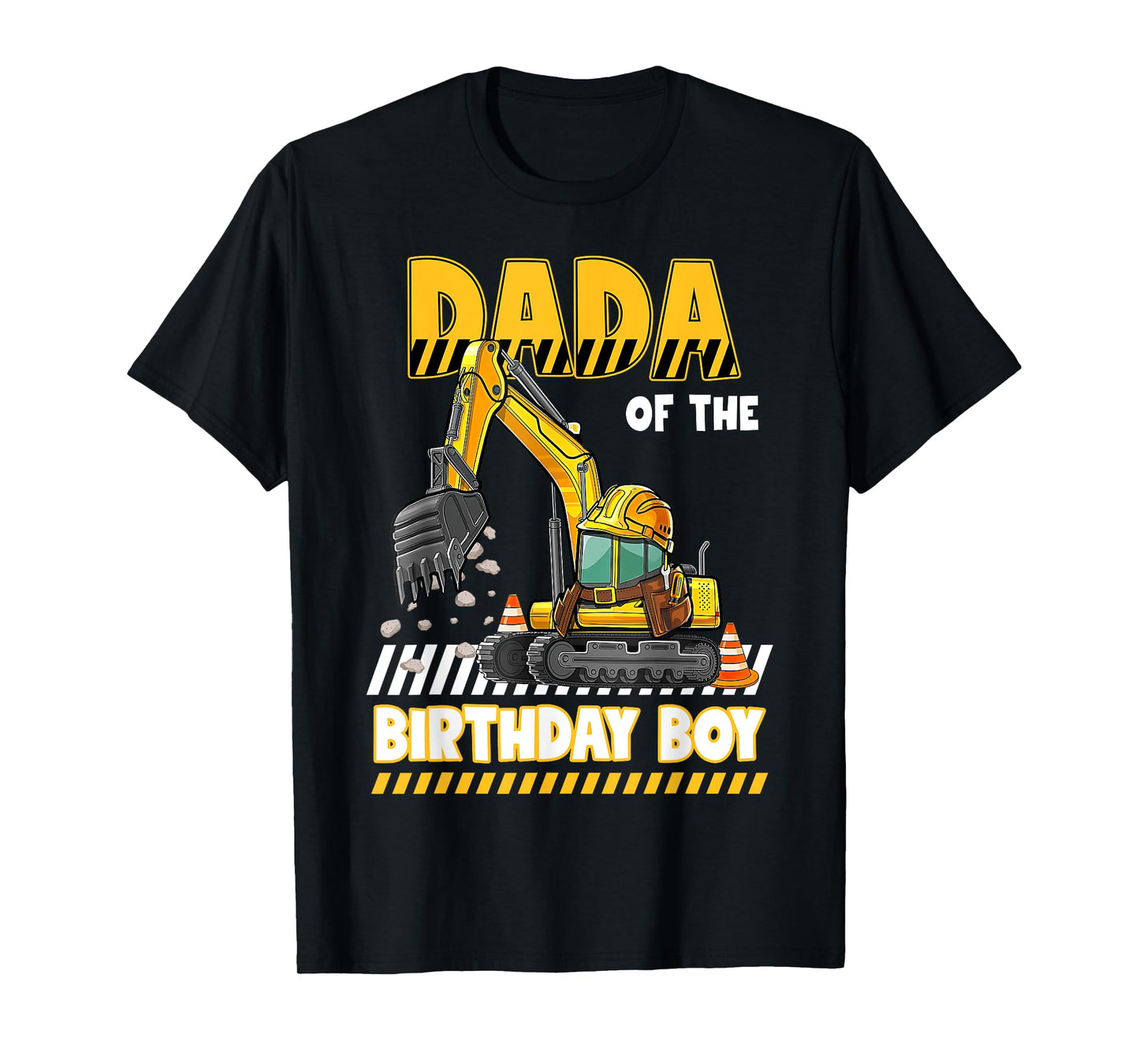Dada Of The Birthday Boy Construction Excavator Family T-Shirt