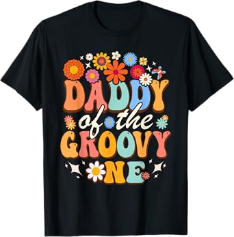 Daddy of Groovy One Matching Family First Birthday Party T-Shirt