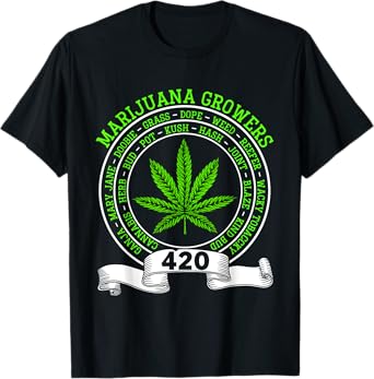 Marijuana Growers 420 Day Weed Cannabis Smoker Papa Dad T-Shirt