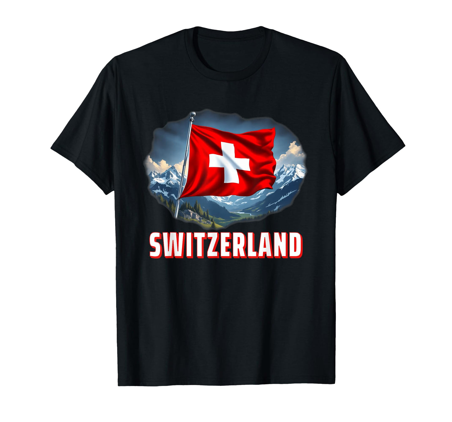 Swiss Flag Of Switzerland Patriotic Men Women Kids T-Shirt