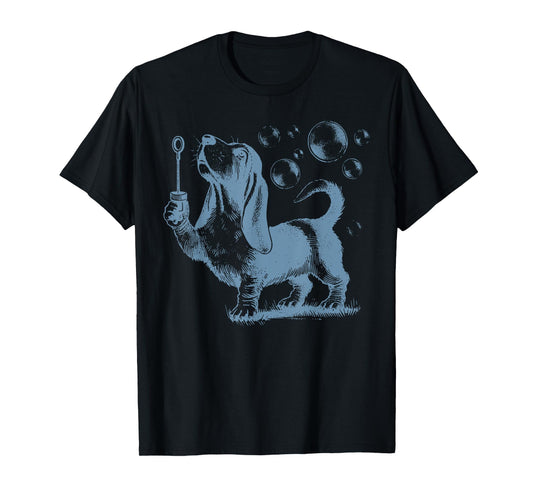 Vintage Dog Basset Hound Bubble Gum Graphic Owner Dog Mom Men Women Kids T-Shirt