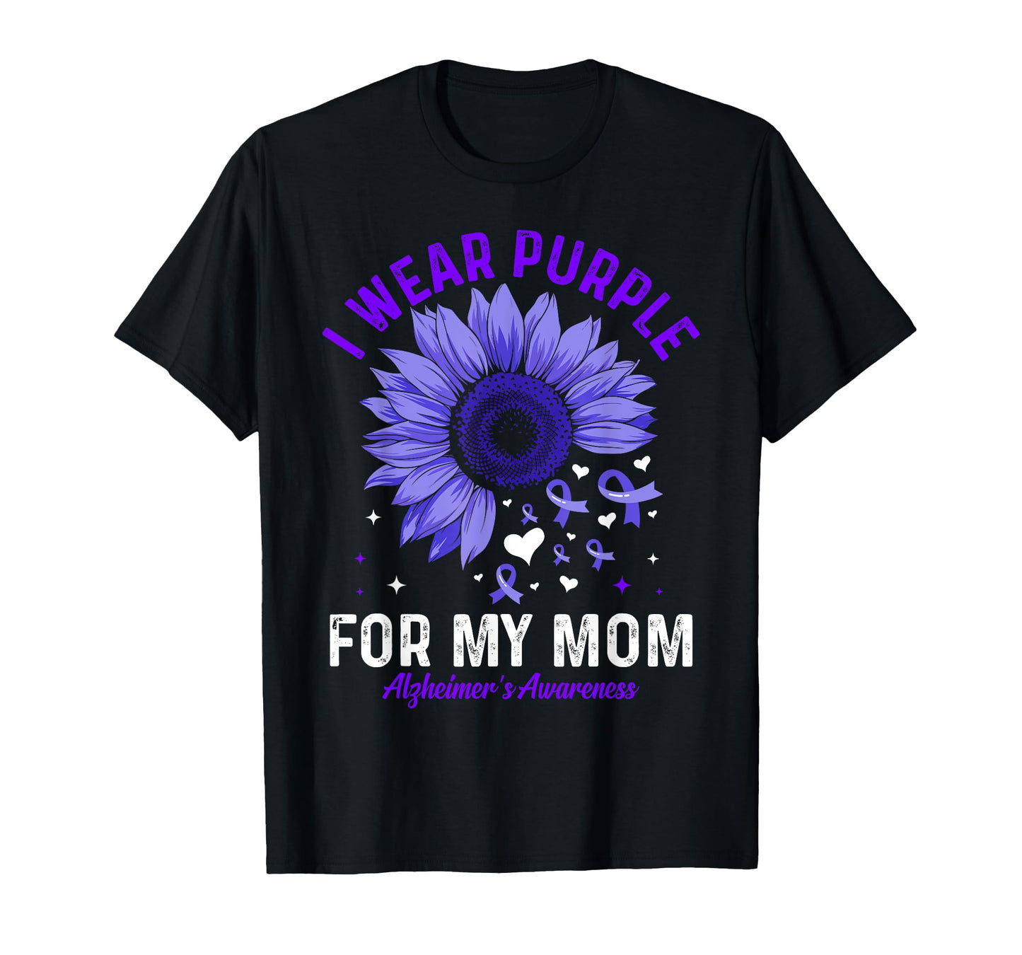 I Wear Purple For My Mom Dementia Alzheimer's Awareness T-Shirt