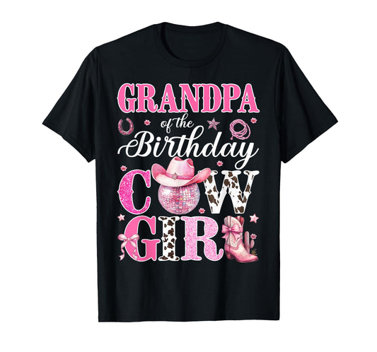 Cute Grandpa Of Birthday CowGirl Rodeo Western Bday Party T-Shirt