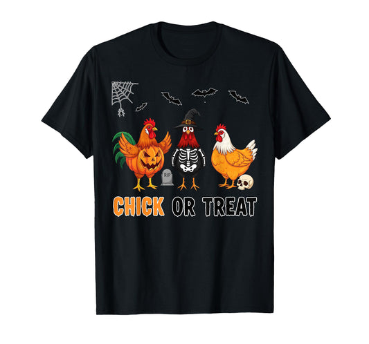 Halloween Chicken Skeleton Chick Or Treat Gift Men Women Kid T-Shirt