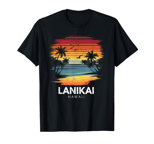 Lanikai Beach Hawaii Surfboard Surfing Vintage T-Shirt