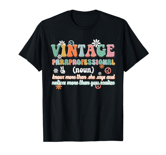 Vintage Paraprofessional Educator Intervention Teacher Women T-Shirt