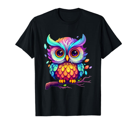 Cute Colorful Owl Art For Men Women Kids Boys Girls Owl T-Shirt