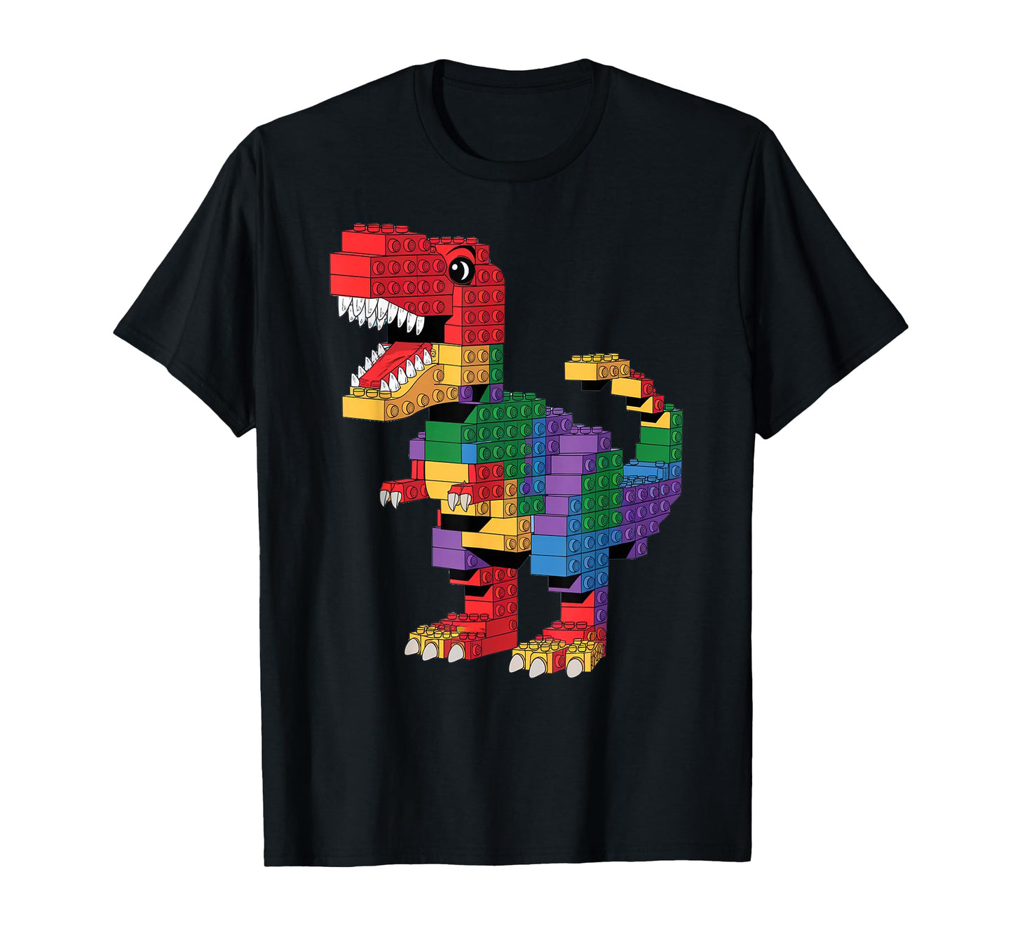 Master Builder Men Boys Kids Building Bricks Dinosaur T-Rex T-Shirt