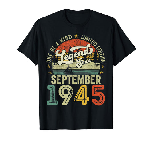 80 Years Old Legend since September 1945 80th Birthday Men T-Shirt