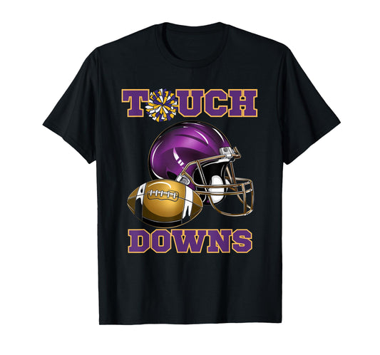 Purple And Gold Football Game Touchdown High School Matching T-Shirt