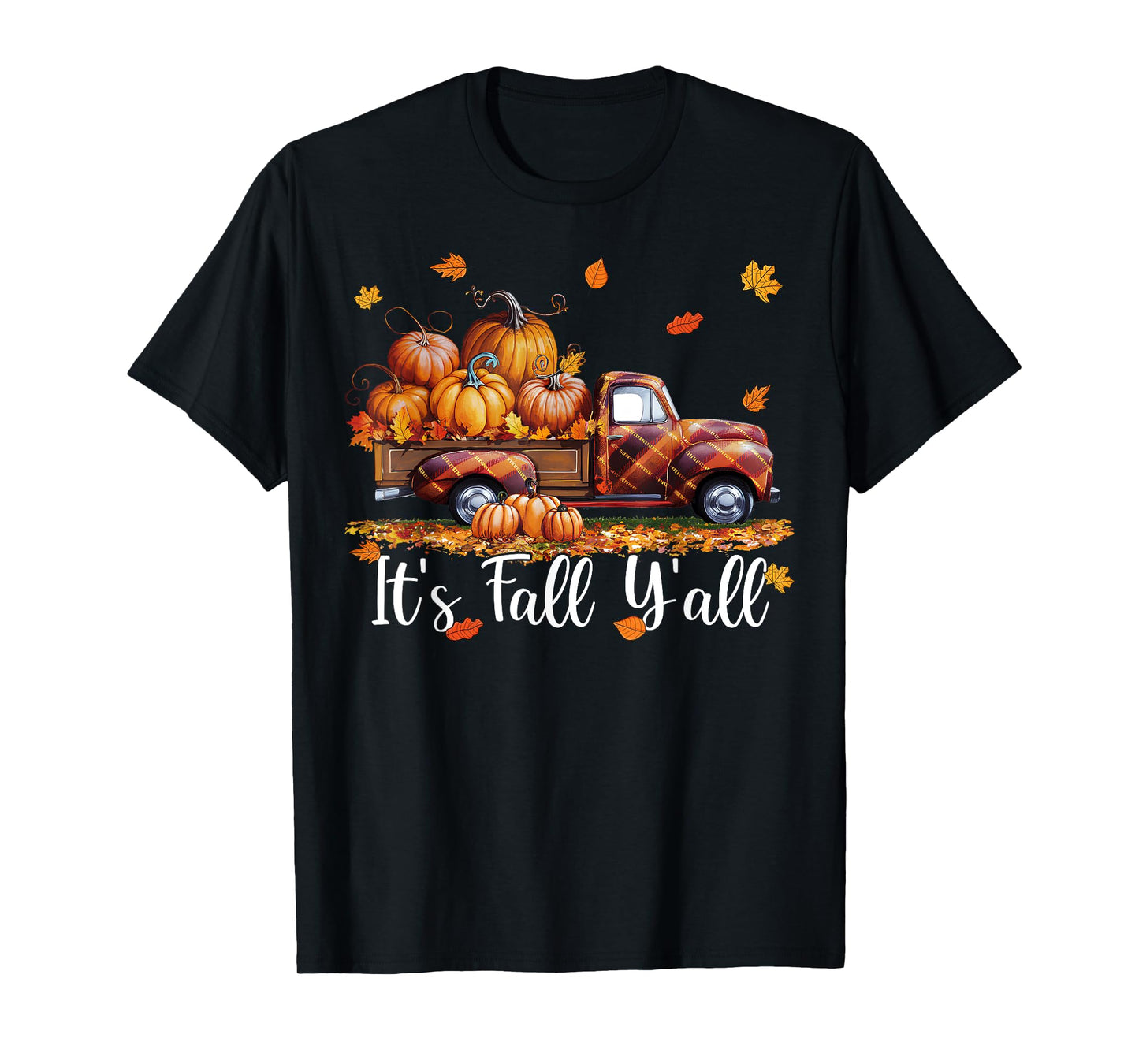 It's Fall Y'all Pumpkin Truck Autumn Tree Hello Fall T-Shirt
