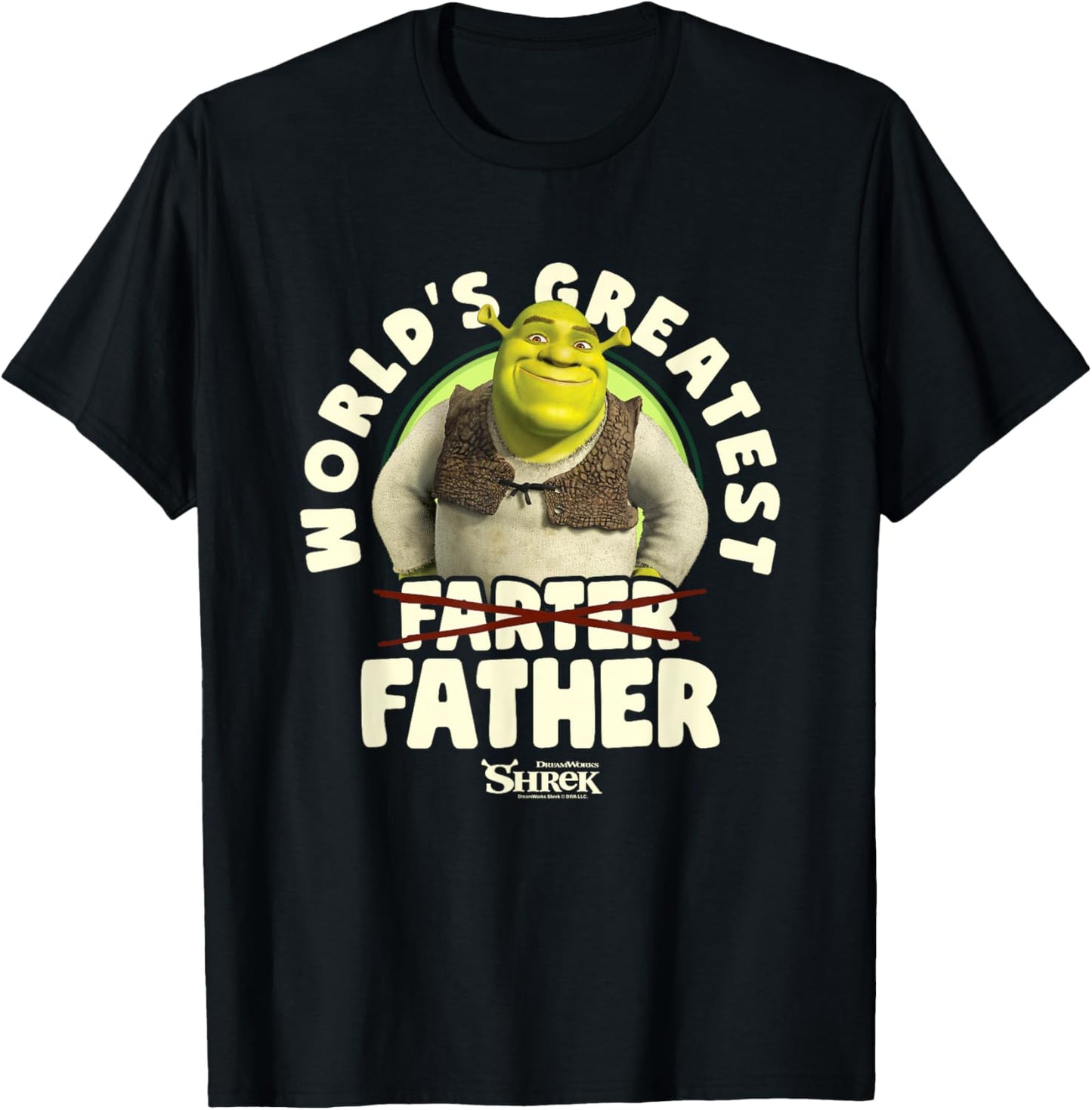 Shrek Father's Day World's Greatest Farter Crossed Text T-Shirt