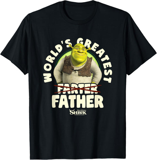 Shrek Father's Day World's Greatest Farter Crossed Text T-Shirt