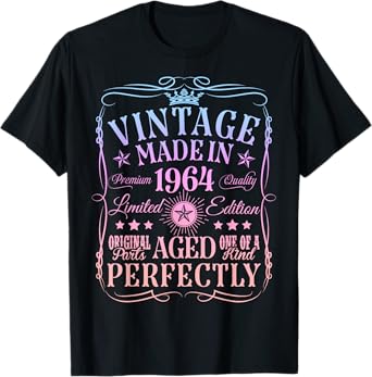 Vintage 61th Birthday Decorations Vintage 1964 61 Years Old T-Shirt
