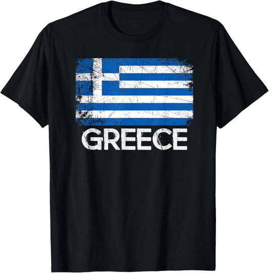 Greek Flag T-Shirt | Vintage Made In Greece Gift T-Shirt