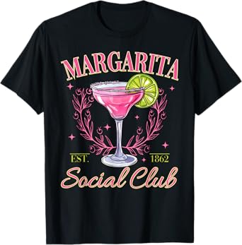 Margarita Social Club Beach Vibes Cocktail Summer Girls T-Shirt