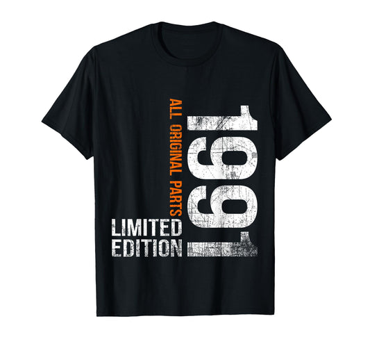 Vintage 1991 34th Birthday Gifts Men Women 34 Years Old T-Shirt